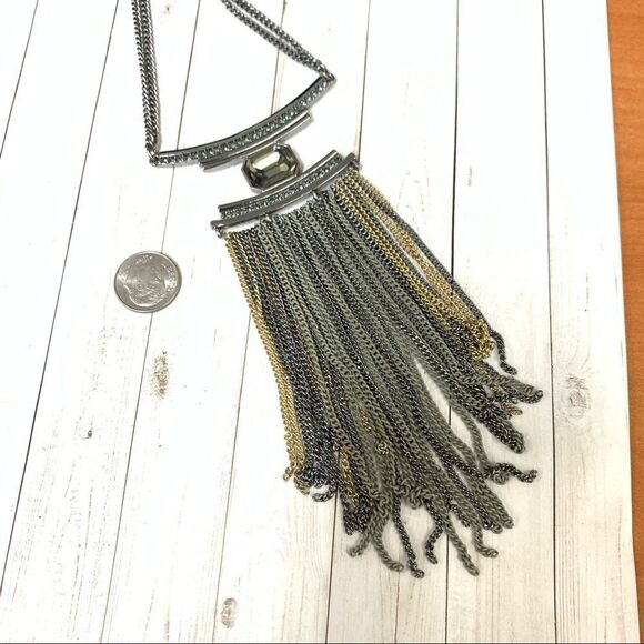 Gunmetal Tassel Necklace  - Picture 2 of 3